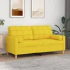 Image de vidaXL CanapÃ© 2 places avec oreillers jaune clair 140 cm tissu