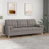 Image de vidaXL CanapÃ© 3 places avec oreillers dÃ©coratifs taupe 180 cm tissu