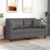 Image de vidaXL CanapÃ© 2 places avec oreillers dÃ©coratifs gris 140cm similicuir