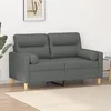 Image de vidaXL CanapÃ© 2 places avec oreillers gris foncÃ© 120 cm tissu