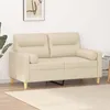Image de vidaXL CanapÃ© 2 places avec oreillers dÃ©coratifs crÃ¨me 120 cm tissu