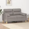 Image de vidaXL CanapÃ© 2 places avec oreillers dÃ©coratifs taupe 120 cm tissu