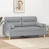 Image de vidaXL CanapÃ© 2 places avec oreillers gris clair 140 cm tissu