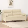 Image de vidaXL CanapÃ© 2 places avec oreillers dÃ©coratifs crÃ¨me 140 cm tissu