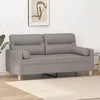 Image de Vidaxl CanapÃ© 2 Places Avec Oreillers DÃ©coratifs Taupe 140 Cm Tissu