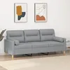 Image de vidaXL CanapÃ© 3 places avec oreillers gris clair 180 cm tissu