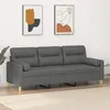 Image de vidaXL CanapÃ© 3 places avec oreillers gris foncÃ© 180 cm tissu