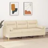 Image de vidaXL CanapÃ© 3 places avec oreillers dÃ©coratifs crÃ¨me 180 cm tissu
