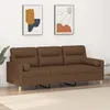 Image de vidaXL CanapÃ© 3 places avec oreillers dÃ©coratifs marron 180 cm tissu