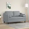 Image de vidaXL CanapÃ© 2 places avec oreillers gris clair 120 cm tissu