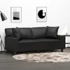 Image de vidaXL CanapÃ© 2 places avec oreillers dÃ©coratifs noir 140cm similicuir