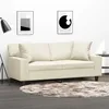 Image de vidaXL CanapÃ© 2 places avec oreillers crÃ¨me 140 cm similicuir