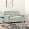 Image de vidaXL CanapÃ© 2 places avec oreillers gris clair 120 cm velours