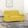 Image de vidaXL CanapÃ© 2 places avec oreillers dÃ©coratifs jaune 120 cm velours