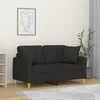 Image de vidaXL CanapÃ© 2 places avec oreillers dÃ©coratifs noir 120 cm tissu