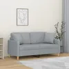 Image de vidaXL CanapÃ© 2 places avec oreillers gris clair 140 cm tissu