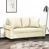 Image de vidaXL CanapÃ© 2 places avec oreillers crÃ¨me 120 cm similicuir