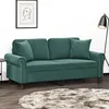 Image de vidaXL CanapÃ© 2 places avec oreillers vert foncÃ© 140 cm velours