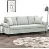 Image de vidaXL CanapÃ© 3 places avec oreillers gris clair 180 cm velours