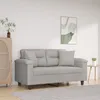 Image de vidaXL CanapÃ© 2 places avec oreillers gris clair 120 cm