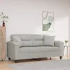 Image de vidaXL CanapÃ© 2 places avec oreillers gris clair 140 cm