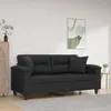 Image de vidaXL CanapÃ© 2 places avec oreillers dÃ©coratifs noir 140cm similicuir
