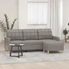 Image de vidaXL CanapÃ© Ã  3 places avec repose-pieds Taupe 180 cm Tissu