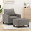 Image de vidaXL Fauteuil avec repose-pied Taupe 60 cm Tissu