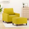 Image de vidaXL Fauteuil avec repose-pied jaune 60 cm velours