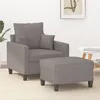 Image de vidaXL Fauteuil avec repose-pied Taupe 60 cm Tissu
