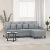 Image de vidaXL CanapÃ© Ã  3 places avec repose-pieds Gris clair 180 cm Tissu