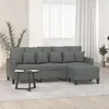 Image de vidaXL CanapÃ© Ã  3 places avec repose-pieds Gris foncÃ© 180 cm Tissu