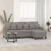 Image de vidaXL CanapÃ© Ã  3 places avec repose-pieds Taupe 180 cm Tissu