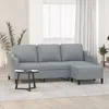 Image de vidaXL CanapÃ© Ã  3 places avec repose-pieds Gris clair 180 cm Tissu