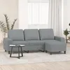 Image de vidaXL CanapÃ© Ã  3 places avec repose-pieds Gris clair 180 cm Tissu