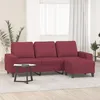 Image de vidaXL CanapÃ© Ã  3 places avec repose-pieds Rouge bordeaux 180 cm Tissu