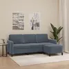 Image de vidaXL CanapÃ© Ã  3 places avec repose-pieds Gris foncÃ© 180 cm Velours
