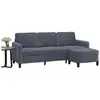 Image de Canapés d’angle VidaXL  Canapé 3 places  avec repose-pieds Velours gris foncé P31600460