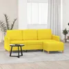 Image de vidaXL CanapÃ© Ã  3 places avec repose-pieds Jaune clair 180 cm Tissu
