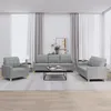 Image de vidaXL Ensemble de canapÃ©s 3 pcs avec coussins Gris clair Tissu