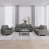 Image de vidaXL Ensemble de canapÃ©s 3 pcs avec coussins Gris foncÃ© Tissu