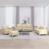 Image de vidaXL Ensemble de canapÃ©s 4 pcs avec coussins CrÃ¨me Tissu