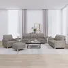 Image de vidaXL Ensemble de canapÃ©s 4 pcs avec coussins Taupe Tissu