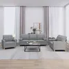 Image de vidaXL Ensemble de canapÃ©s 3 pcs coussins gris clair tissu
