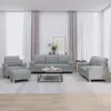 Image de vidaXL Ensemble de canapÃ©s 4 pcs coussins gris clair tissu