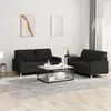 Image de vidaXL Ensemble de canapÃ©s 2 pcs avec coussins Noir Tissu