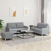 Image de vidaXL Ensemble de canapÃ©s 3 pcs avec coussins Gris clair Tissu