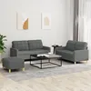 Image de vidaXL Ensemble de canapÃ©s 3 pcs avec coussins Gris foncÃ© Tissu