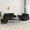 Image de vidaXL Ensemble de canapÃ©s 3 pcs avec coussins Noir Tissu