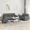 Image de vidaXL Ensemble de canapÃ©s 3 pcs coussins gris foncÃ© tissu